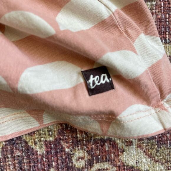 Tea Collection Girls 7 Pink and White Half moon Patterned sleeveless Dress - Picture 7 of 7